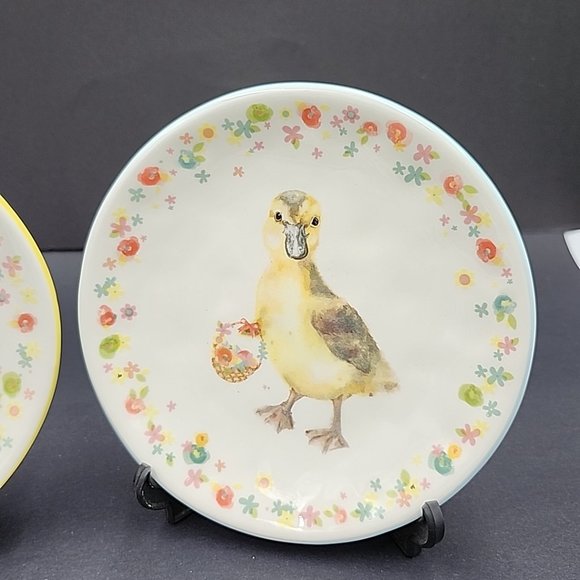 Pier 1 Imports Spring Baby Pair of Side Plates Hand Painted - Picture 3 of 5